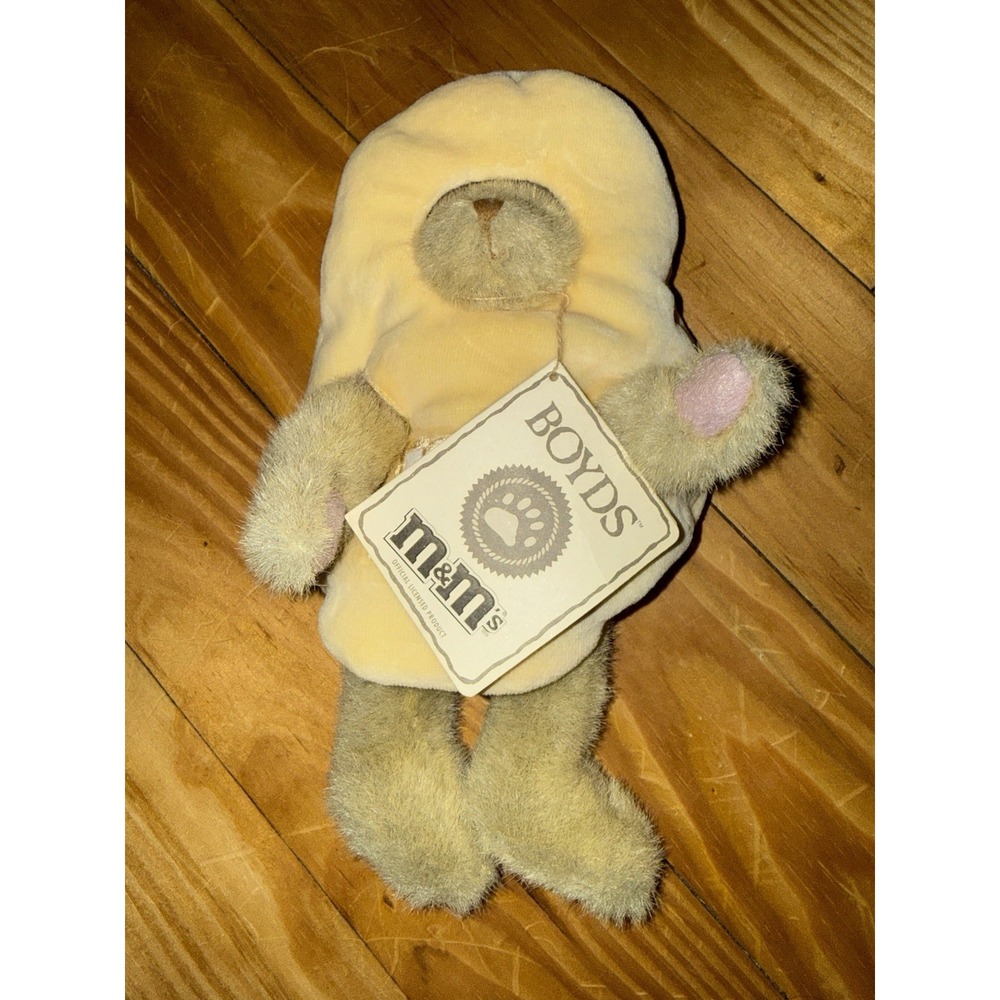 Boyds Bear 919002 Plush Stuffed Bear 7" Y. M. Peeker Yellow M&M's Costume